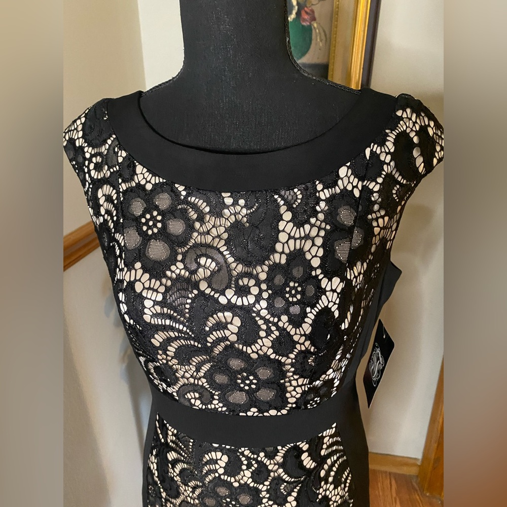 JAX black lace and nude dress, size 6 - Picture 3 of 6